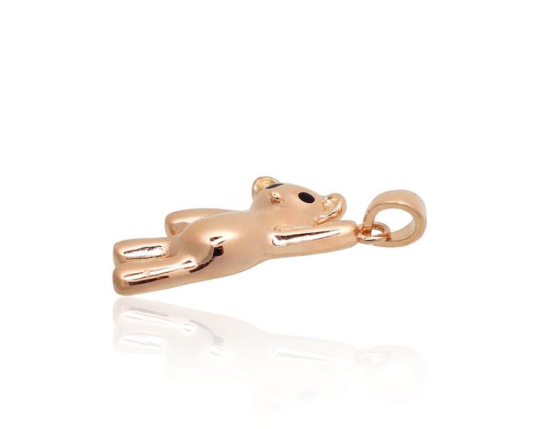Teddybär, goldener Bärenanhänger  , für Kinder, Mädchen, Rotgold, 585er Punze, Pir…