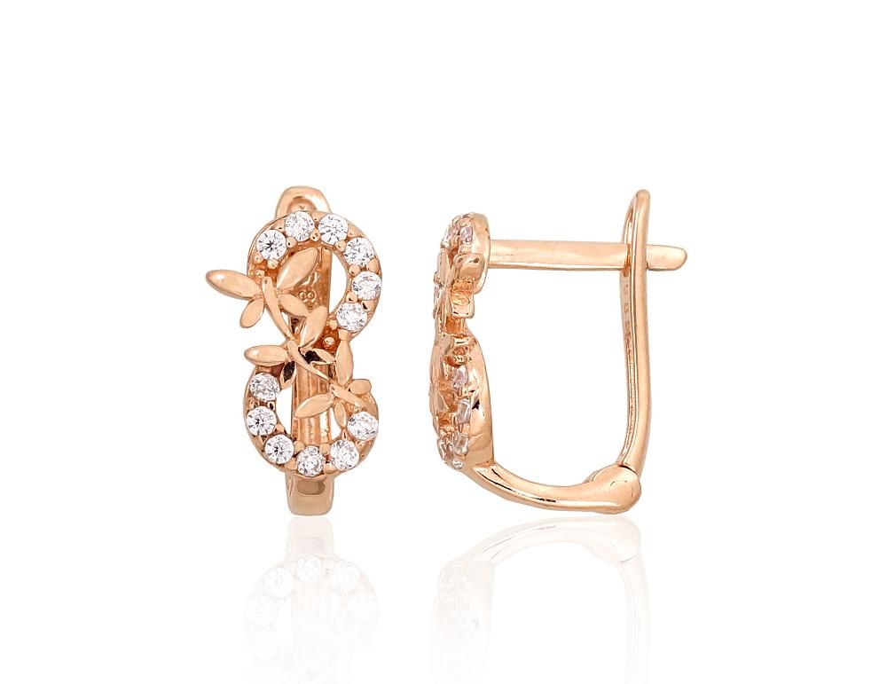Gold earrings with Lever backs A1201477AuRCZ