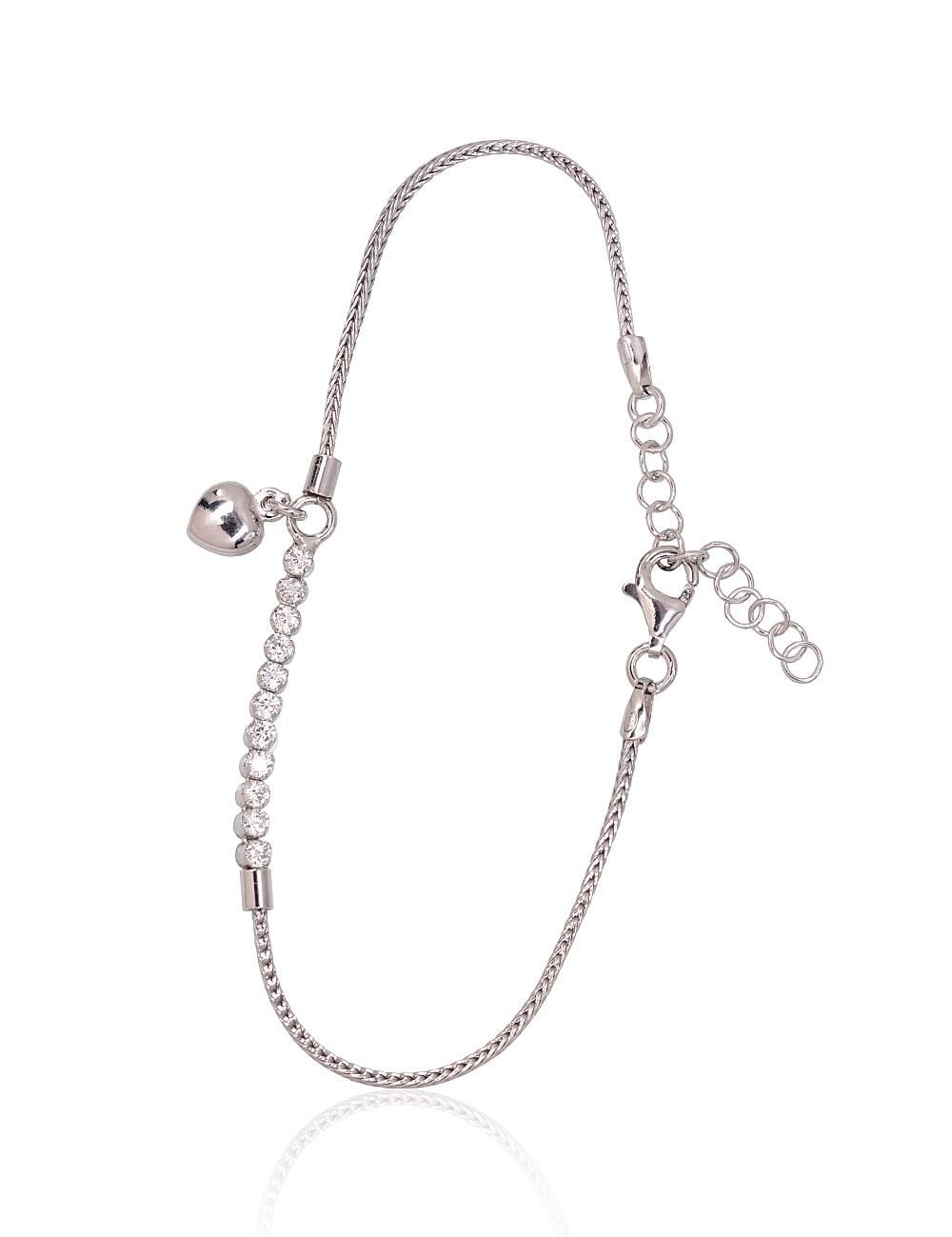 Silver Bracelet Adjustable Length A2600421PRhGrCZ