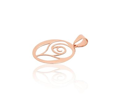 Goldener Anhänger mit Blume, Rose, Wärme, runder Anhänger für Damen