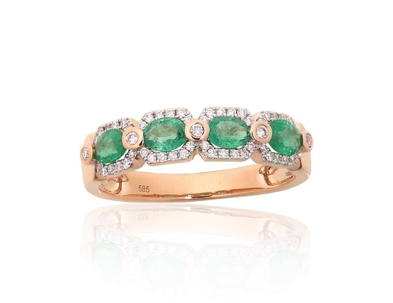 With Gemstone Gold Ring A1101220AuRPRhWDIEM With Gemstone Gold Ring A1101220AuRPRhWDIEM