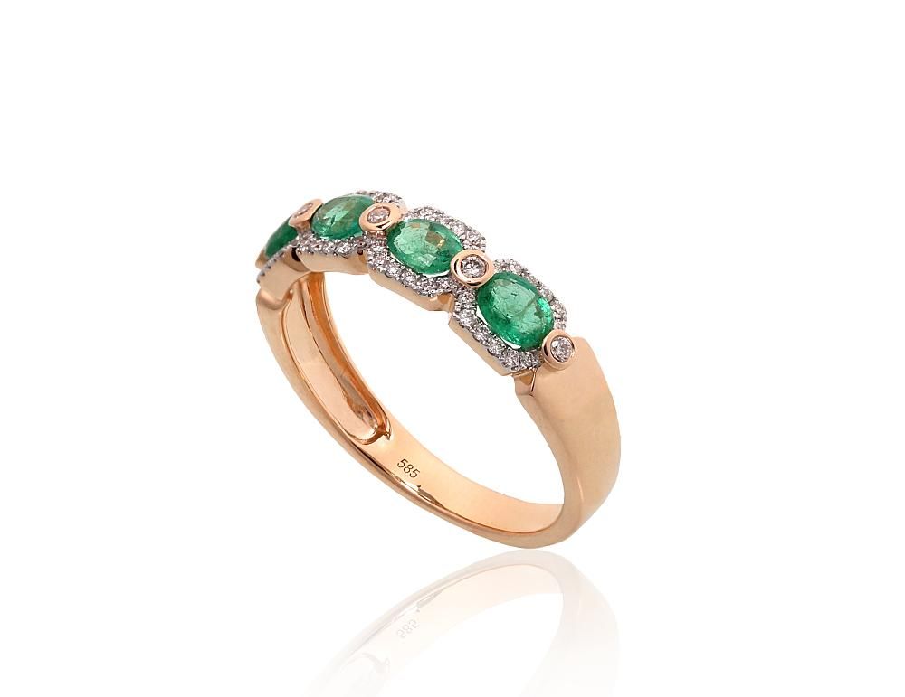 With Gemstone Gold Ring A1101220AuRPRhWDIEM