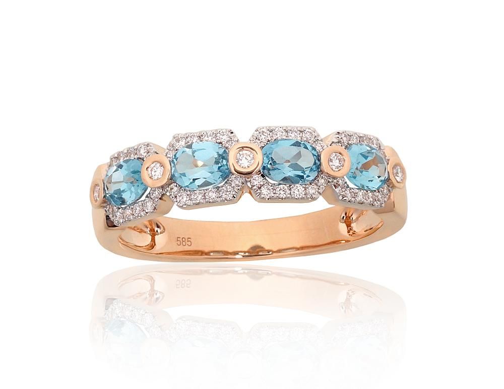 With Gemstone Gold Ring A1101220AuRPRhWDITZB