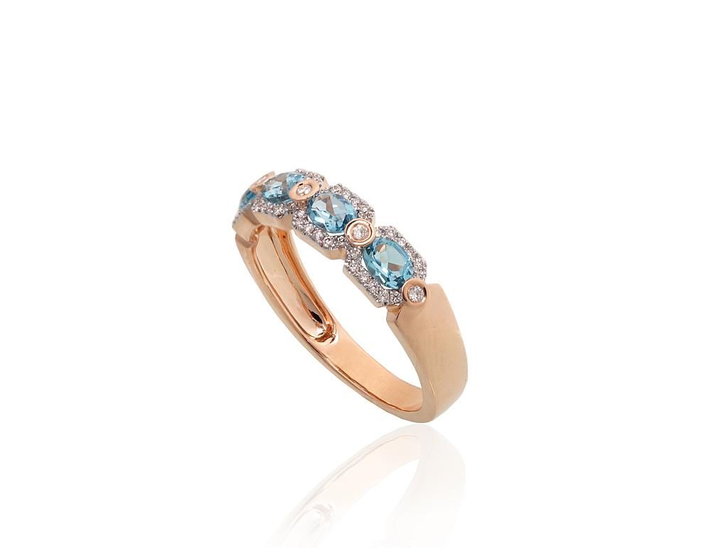 With Gemstone Gold Ring A1101220AuRPRhWDITZB