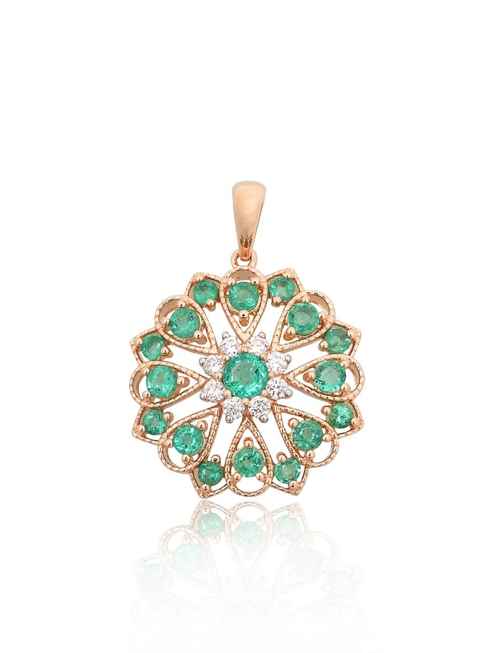 Gold Pendant with Gemstone A1301138AuRPRhWDIEM