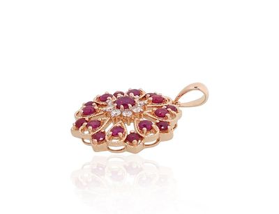 Gold Pendant with Gemstone A1301138AuRPRhWDIRB
