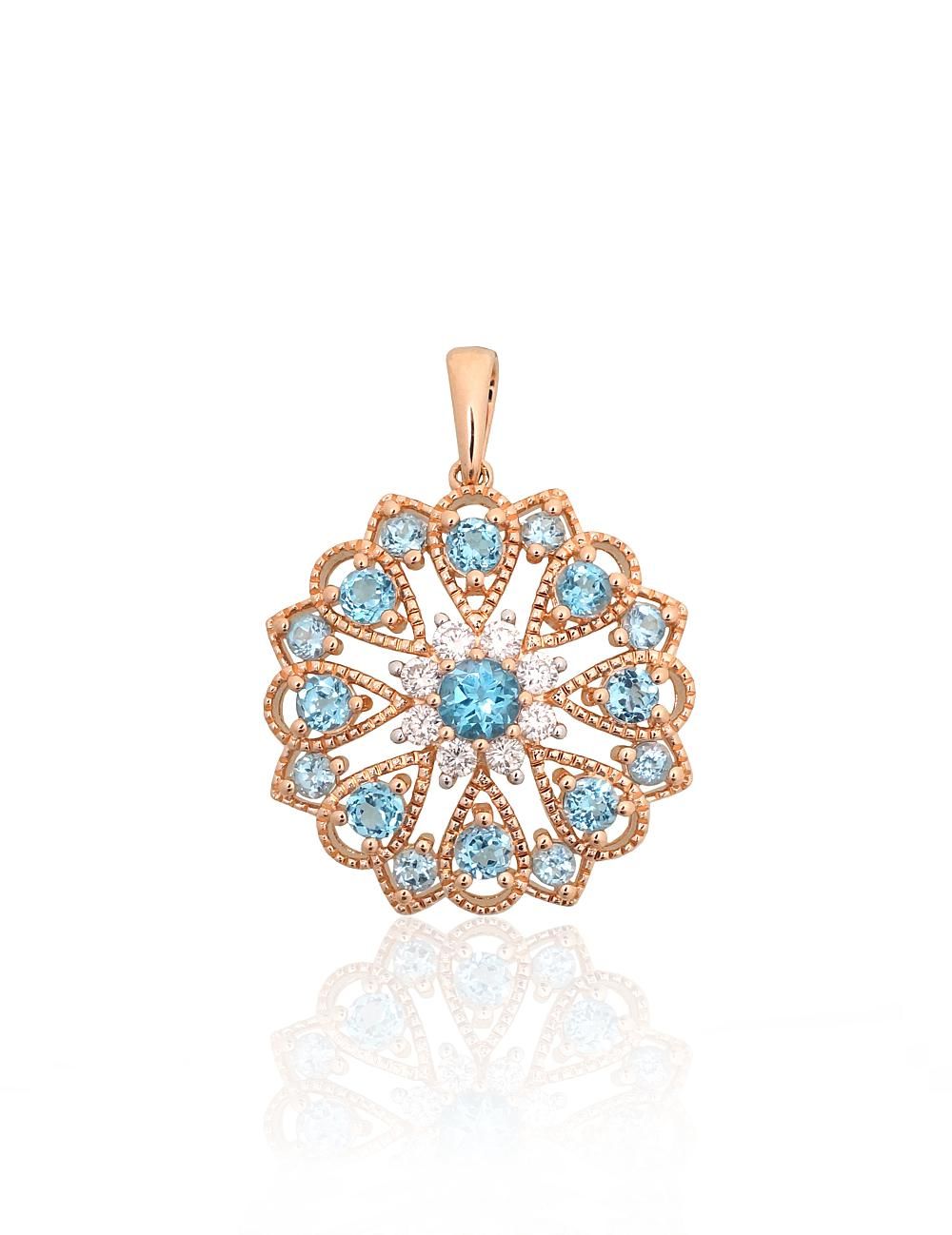 Gold Pendant with Gemstone A1301138AuRPRhWDITZB