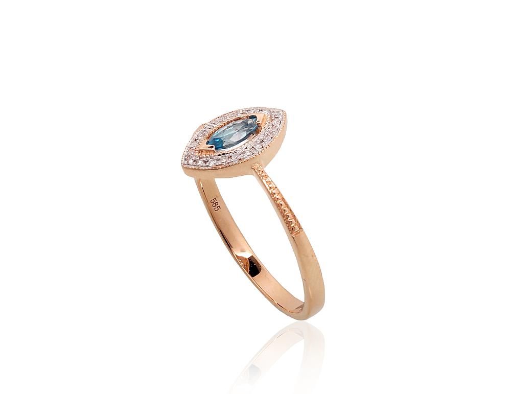 With Gemstone Gold Ring A1101172AuRPRhWDITZB