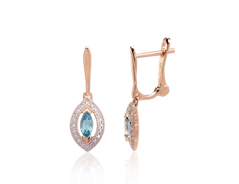 Gold earrings with Lever backs A1201671AuRPRhWDITZB