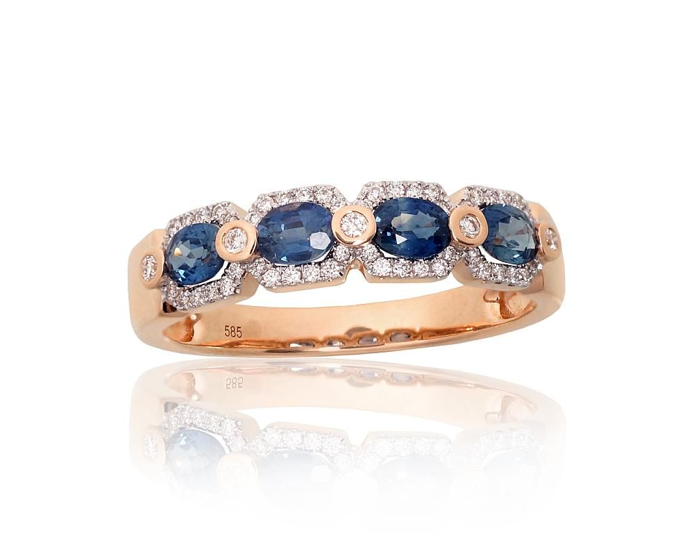 With Gemstone Gold Ring A1101220AuRPRhWDISA