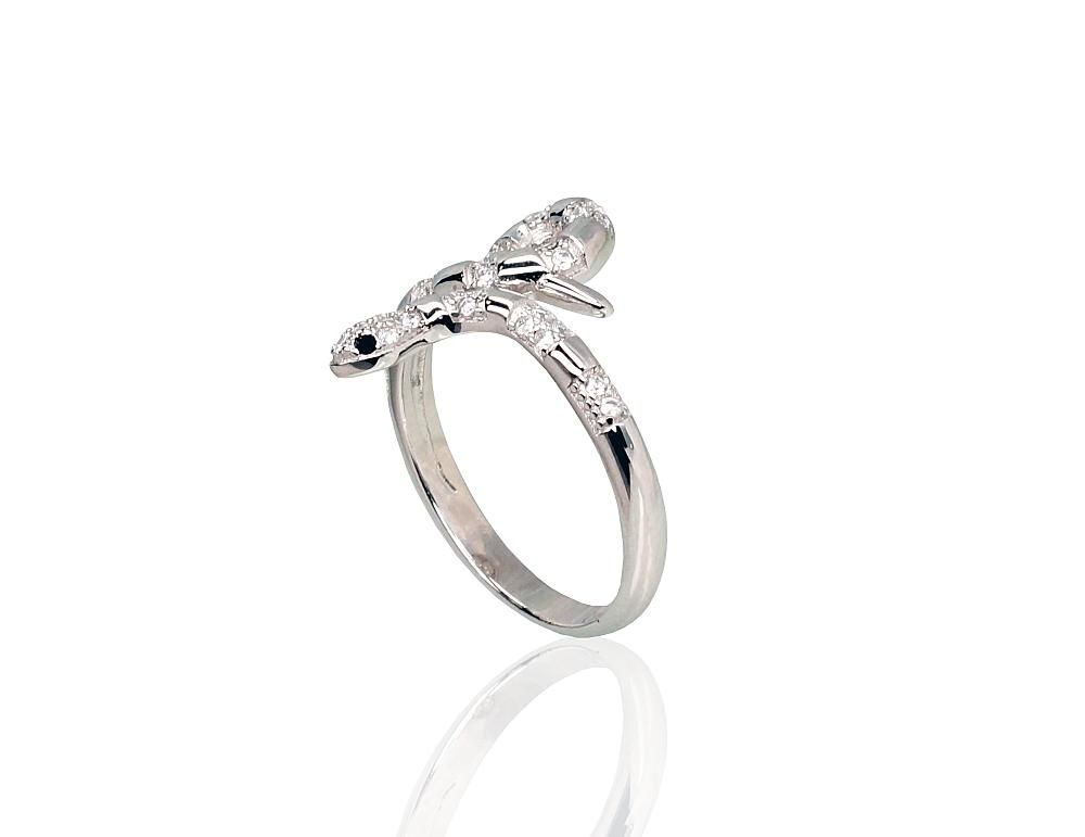 Silver ring A2101788PRhGrCZCZBK