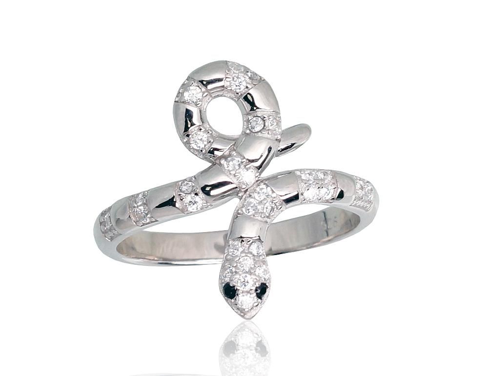 Silver ring A2101788PRhGrCZCZBK
