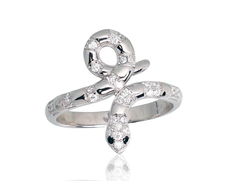 Silver ring A2101788PRhGrCZCZBK