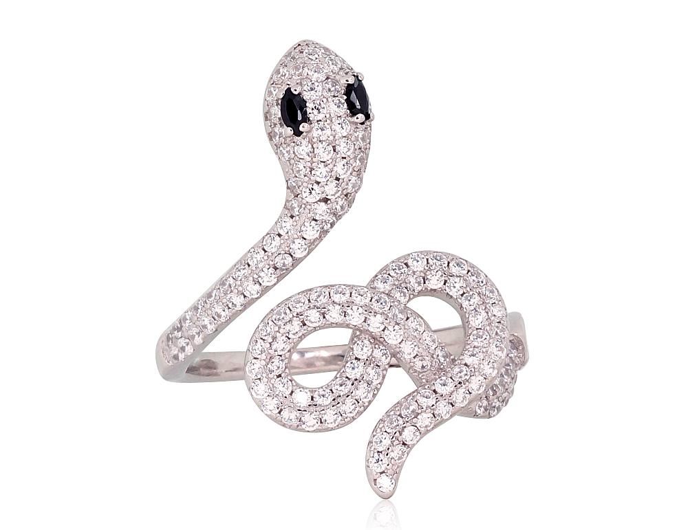 Silver Ring A2101824PRhGrCZCZBK