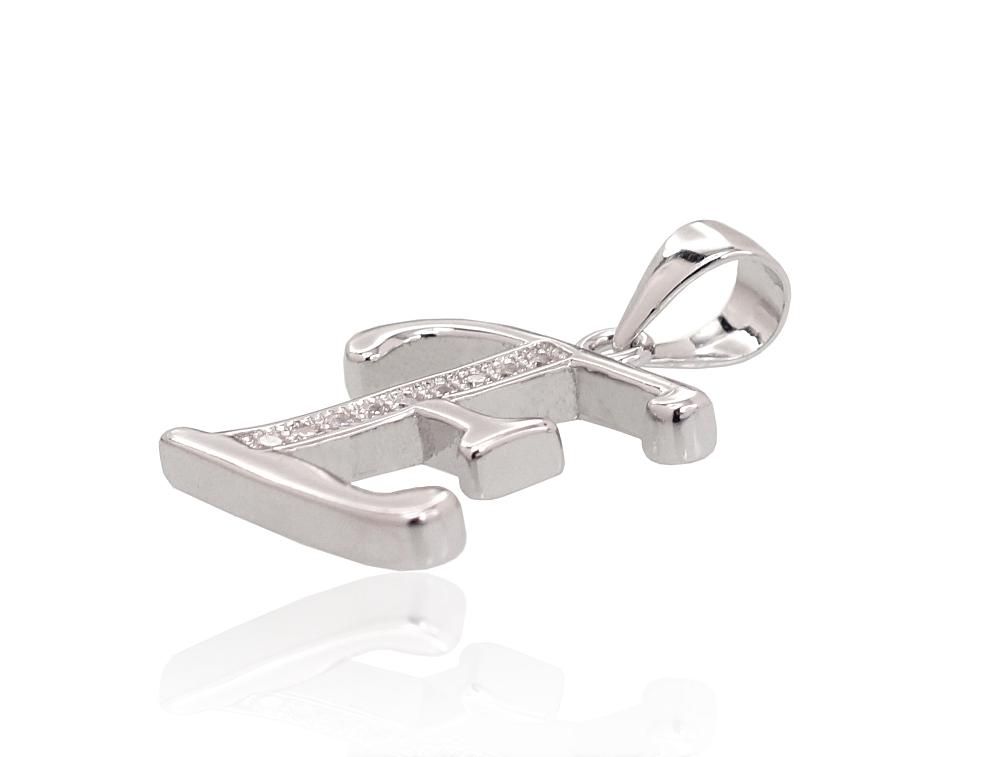 Silver Letter A2301609PRhGrCZ