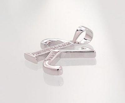 Silver Letter A2301615PRhGrCZ