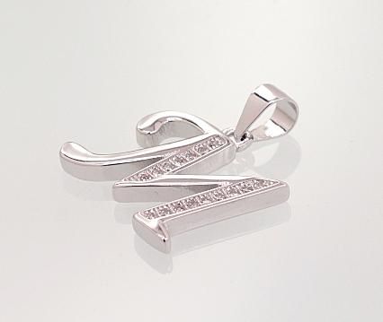 Silver Letter A2301617PRhGrCZ