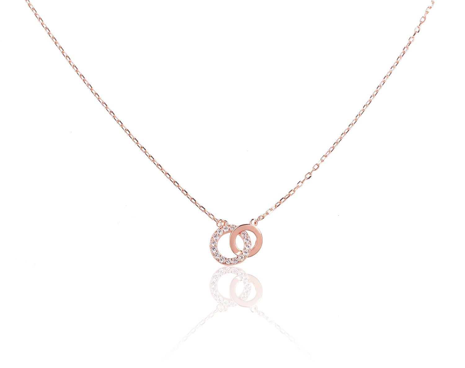 Gold Plated Silver Necklace Adjustable Length A2500130PAuRCZ