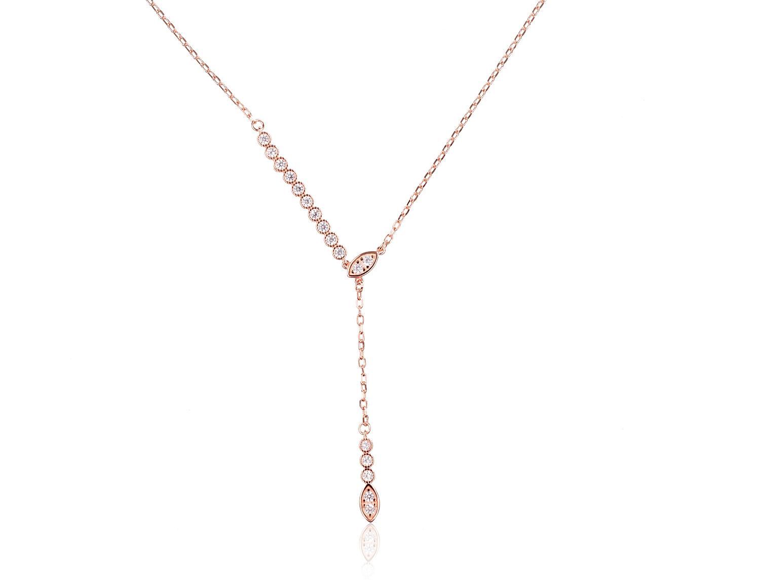 Gold Plated Silver Necklace Adjustable Length A2500131PAuRCZ