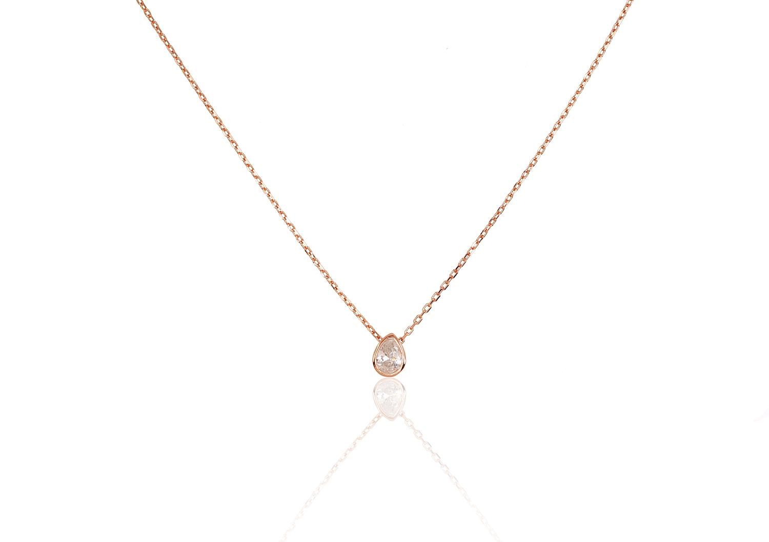 Gold Plated Silver Necklace Adjustable Length A2500116PAuRCZ