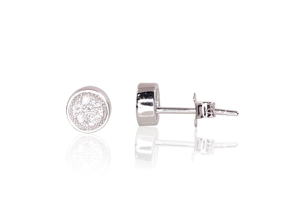Silver Earrings A2202966PRhGrCZ