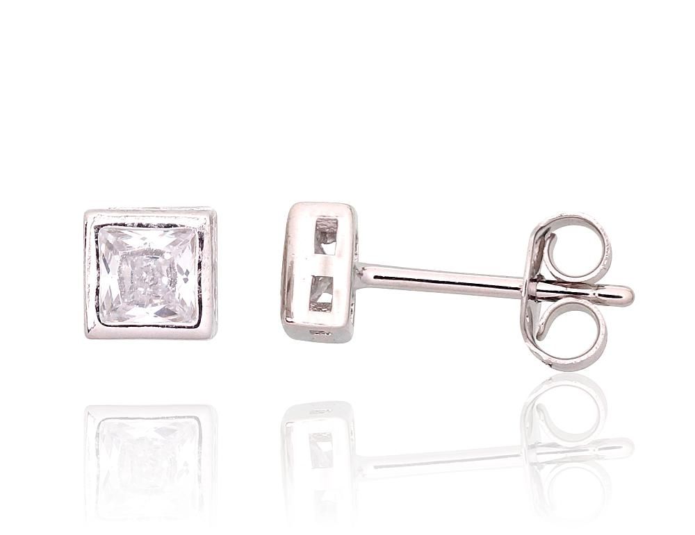 Silver Earrings A2203737PRhGrCZ