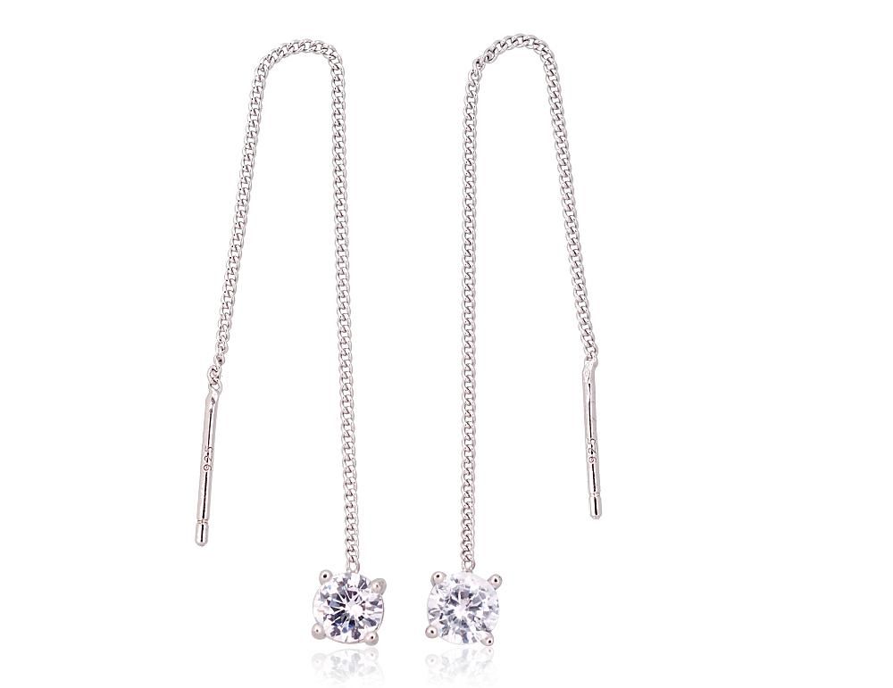Silver earrings A2203744PRhGrCZ