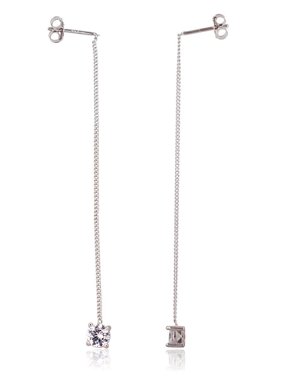 Silver earrings A2203744PRhGrCZ