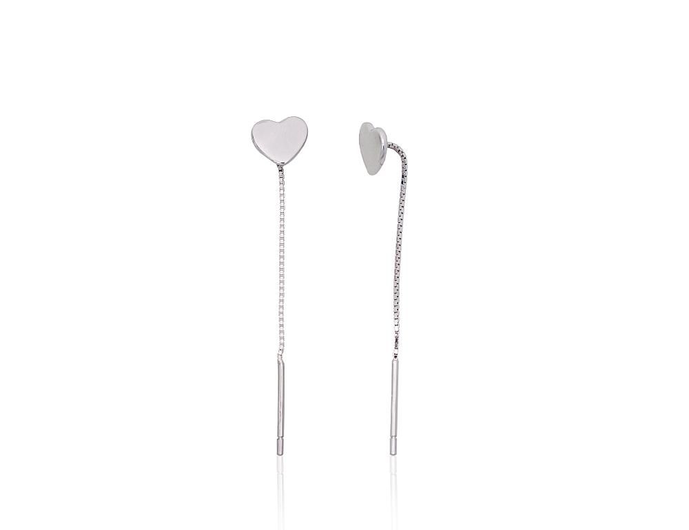 Silver earrings A2203832PRhGr