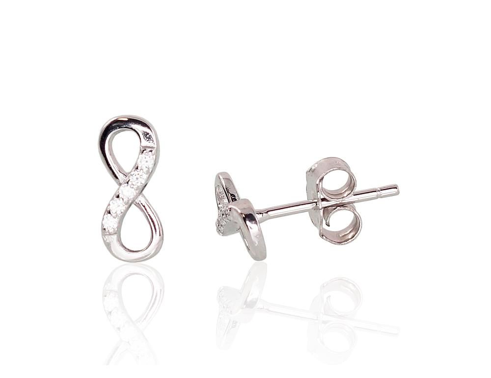 Silver Earrings A2202989PRhGrCZ