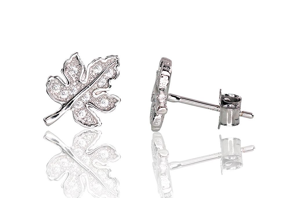 Silver Earrings A2202969PRhGrCZ