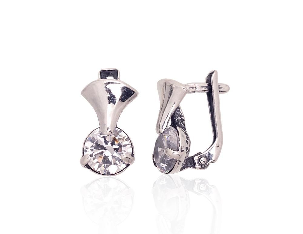 Silver Earrings English Clasp A2203589POxBkCZ