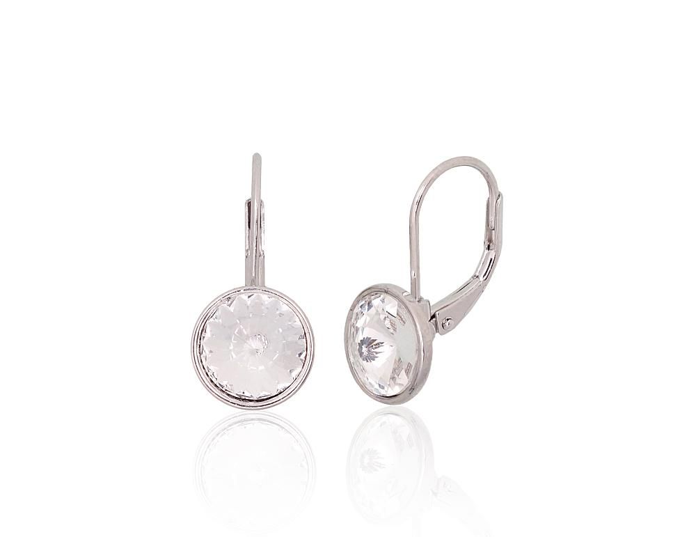 Silver Earrings with English Clasp A2204267PRhGrSV