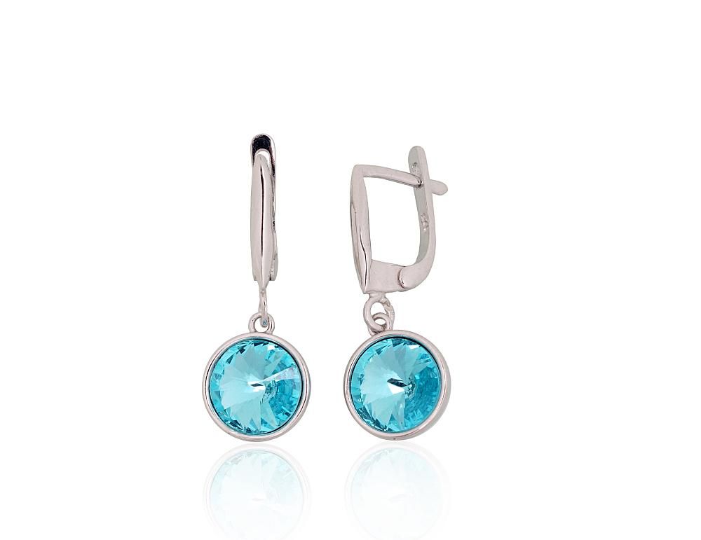 Silver Earrings with English Clasp A2204275PRhGrSVAQ