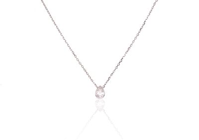 Silver Necklace Adjustable Length A2500116PRhGrCZ