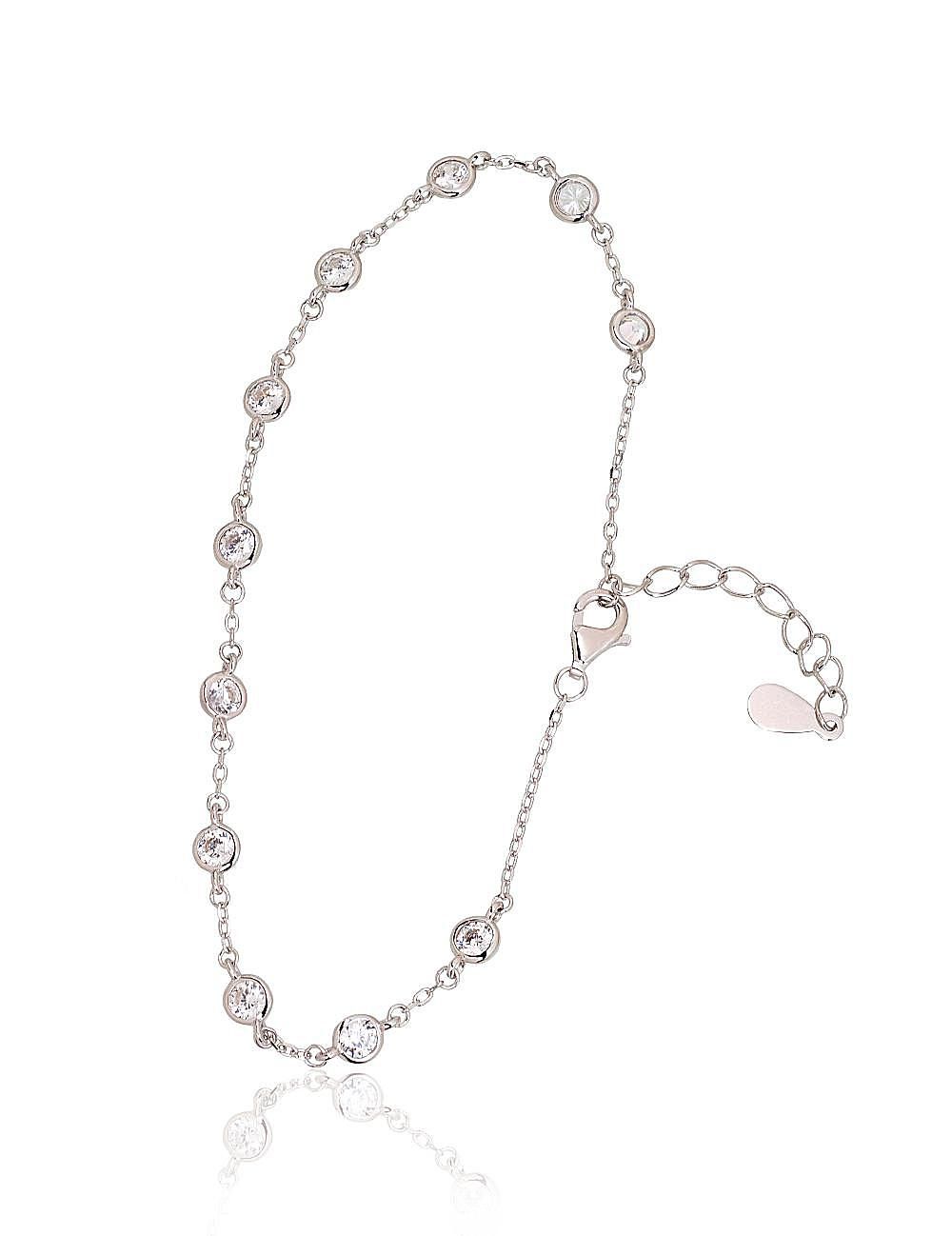 Silver Bracelet Adjustable Length A2600304PRhGrCZ