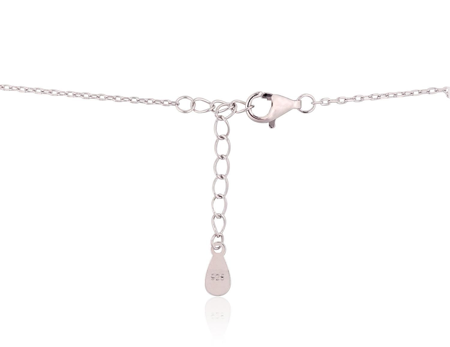 Silver Necklace Adjustable Length A2500131PRhGrCZ