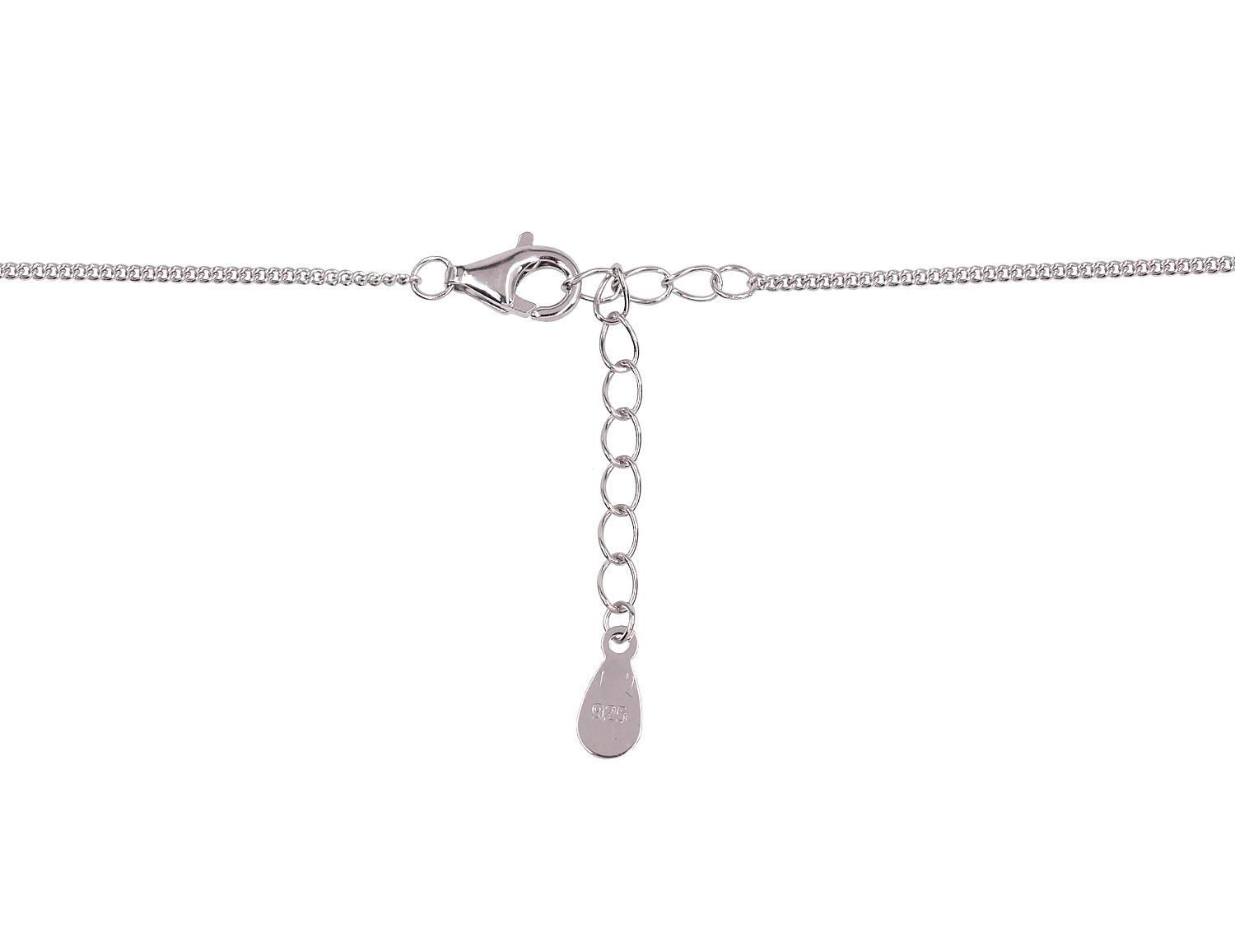 Silver Necklace Adjustable Length A2500136PRhGrCZ