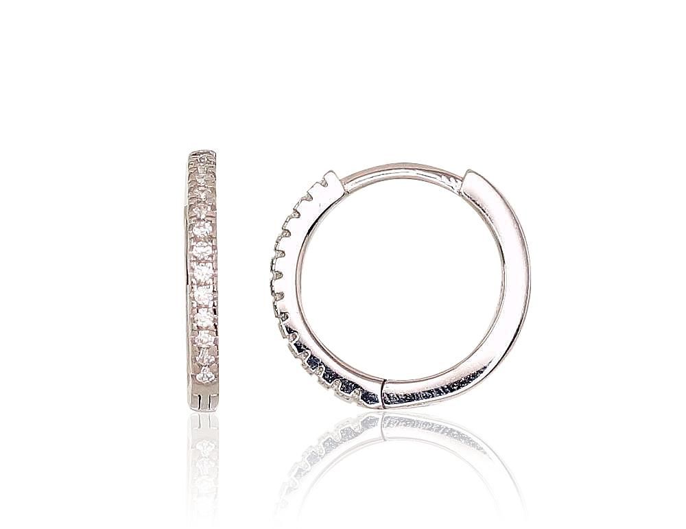 Silver Earrings Rinkutės A2203126PRhGrCZ