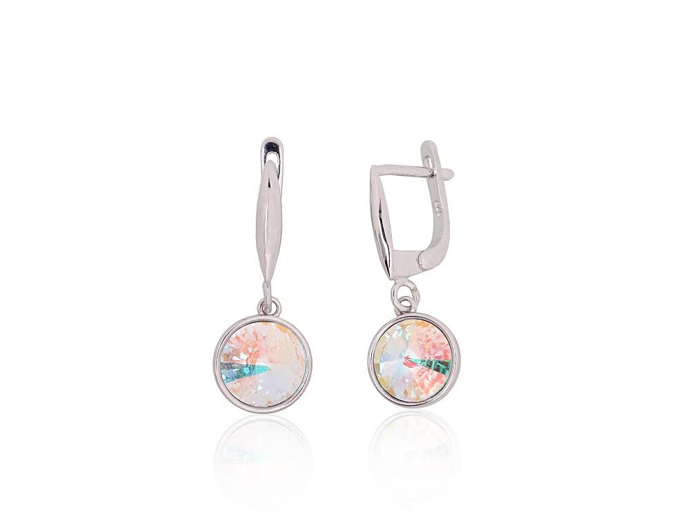 Silver Earrings with English Clasp A2204275PRhGrSVMIXW