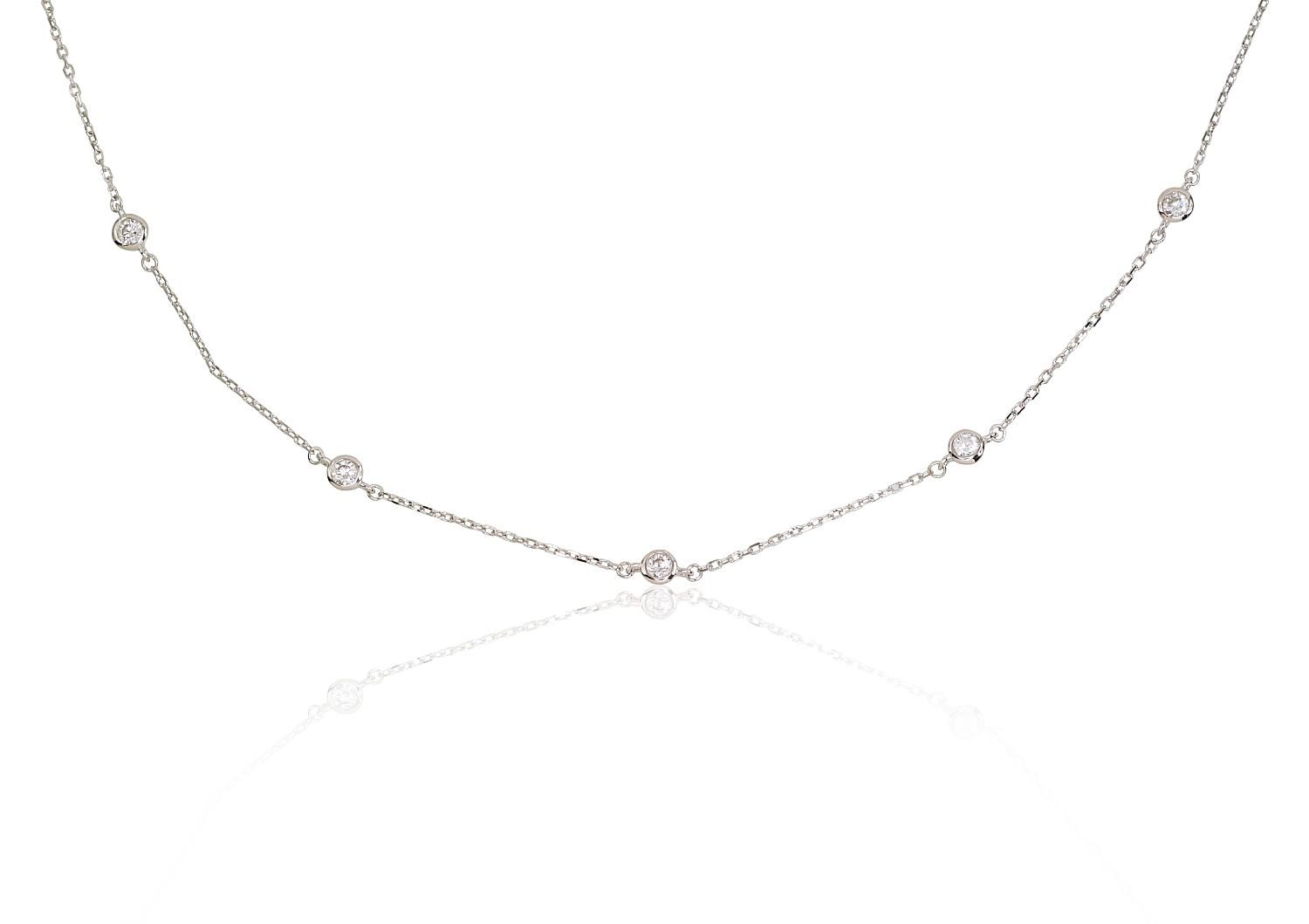 Silver Necklace A2500114PRhGrCZ