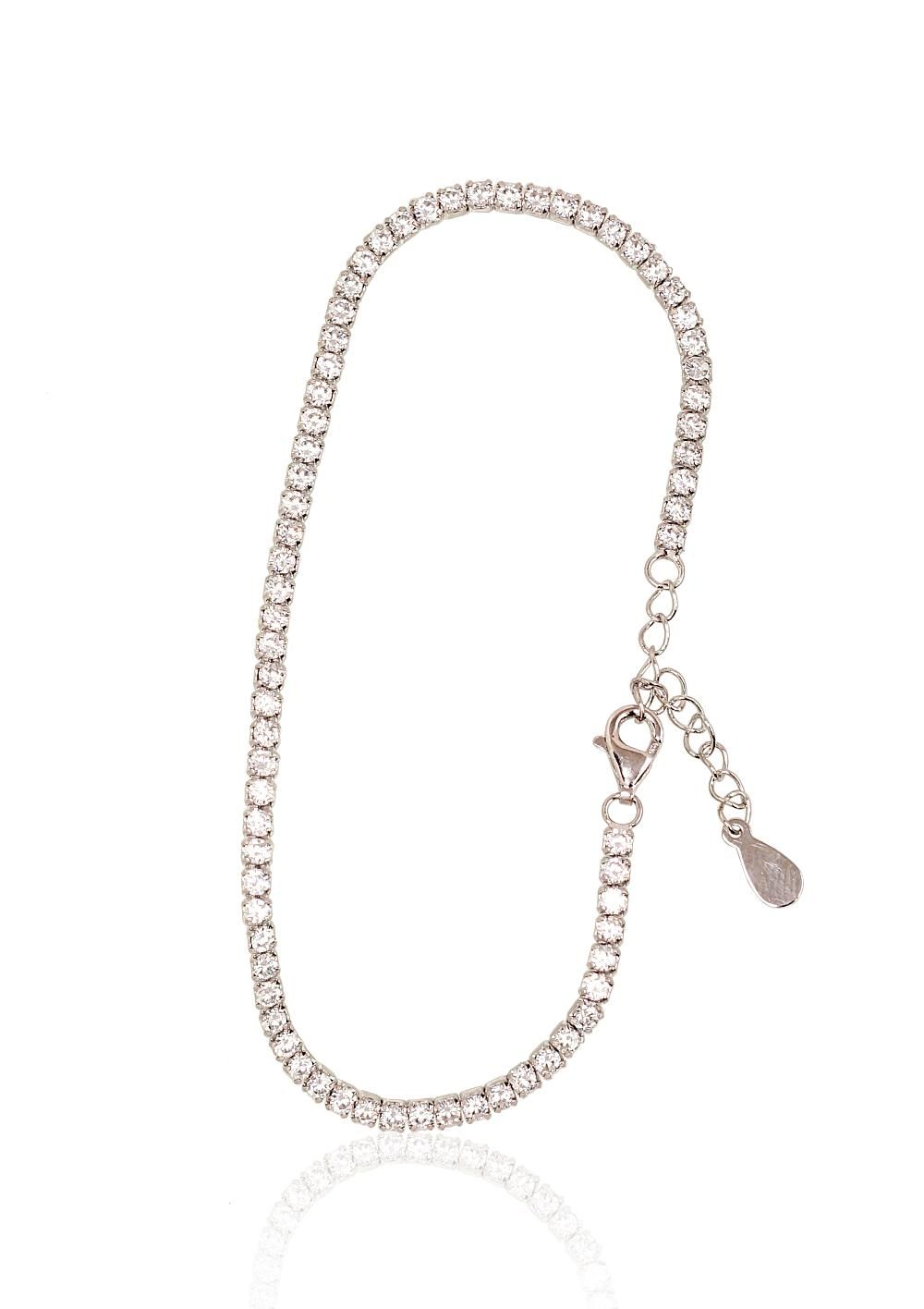 Silver Bracelet Adjustable Length A2600289PRhGrCZ