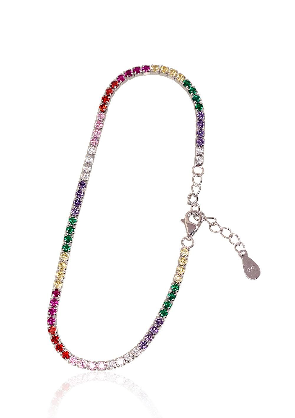 Silver Bracelet Adjustable Length A2600289PRhGrCZMIX