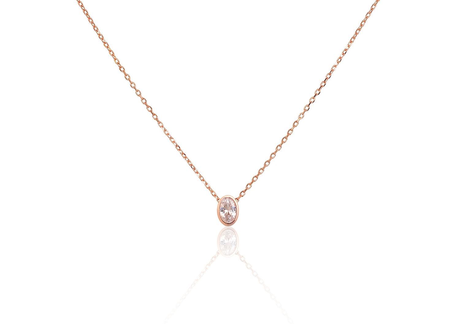 Gold Plated Silver Necklace Adjustable Length A2500148PAuRCZ