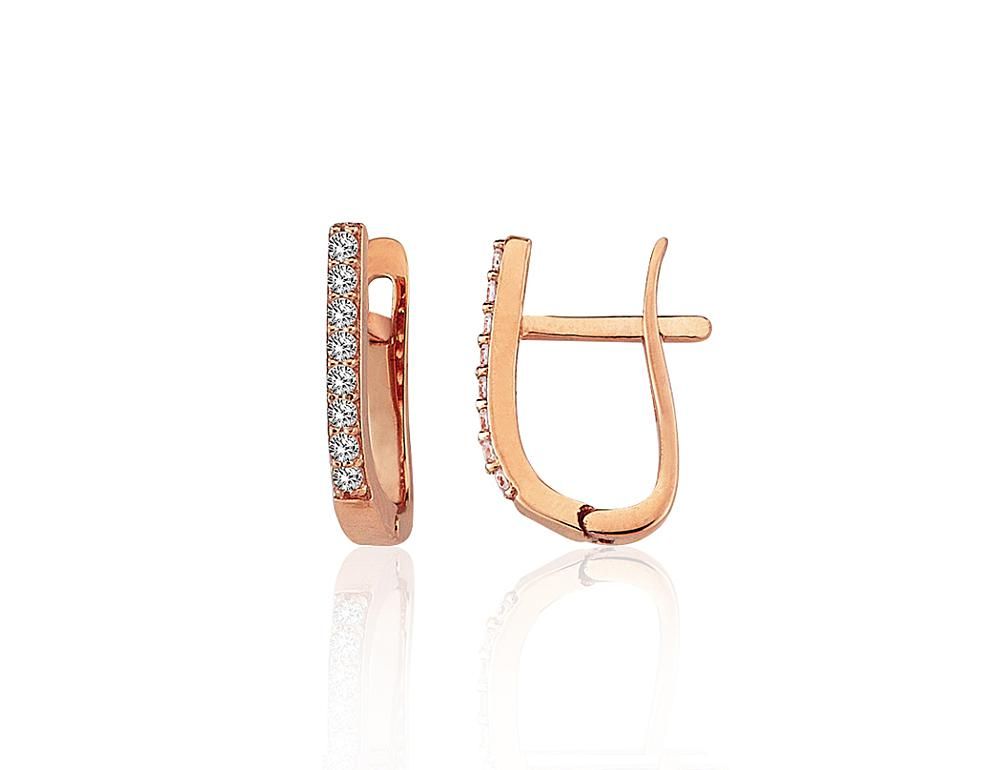 Gold earrings with Lever backs A1201787AuRCZ