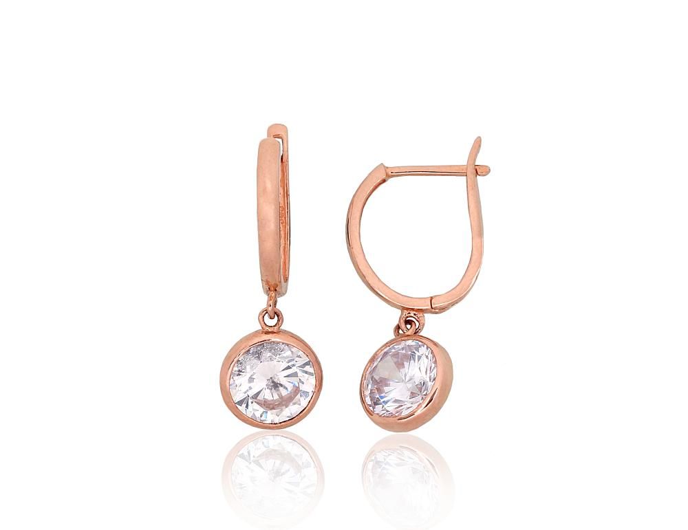 Gold earrings with Lever backs A1200432AuRCZ
