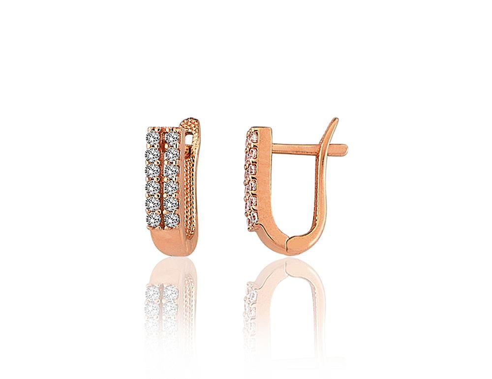 Gold earrings with Lever backs A1201784AuRCZ