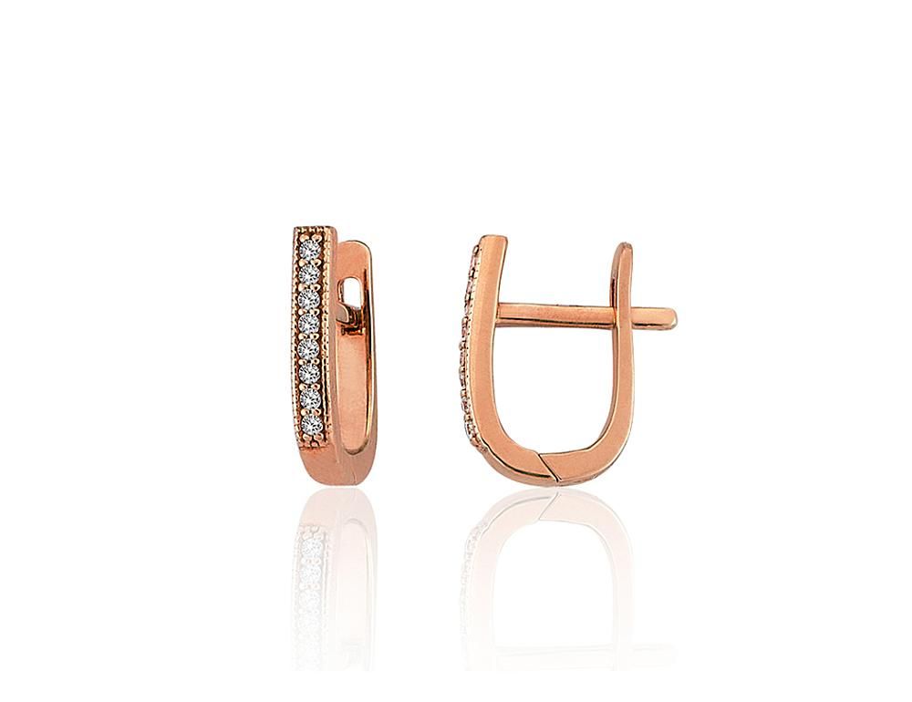 Gold earrings with Lever backs A1201785AuRCZ