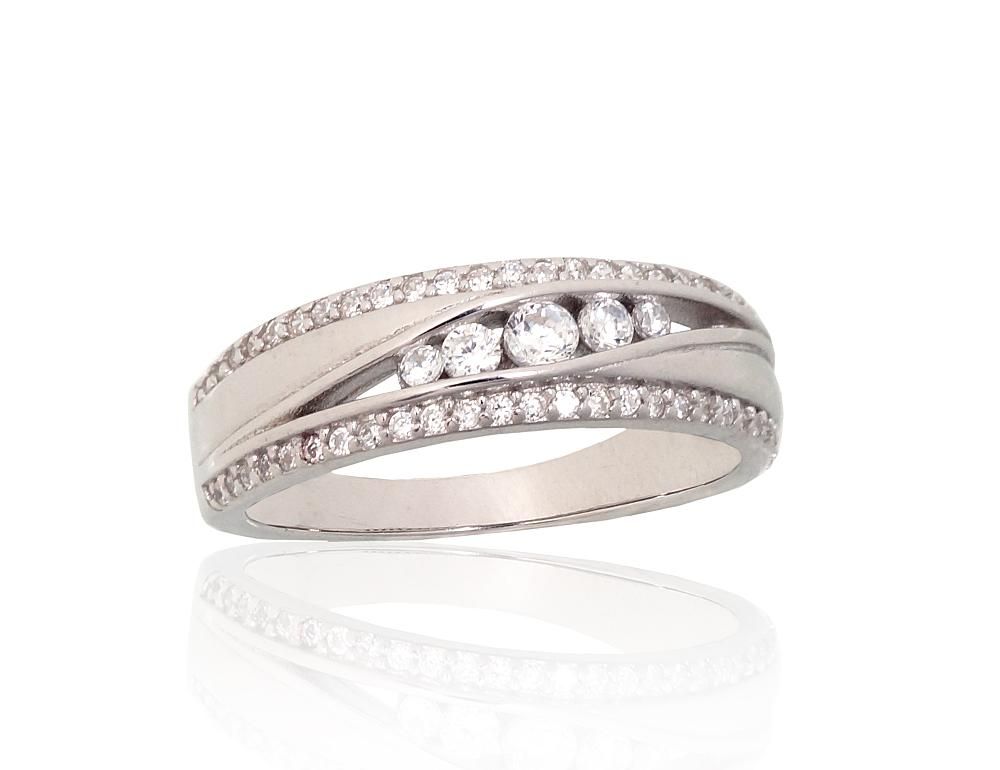 Silver ring A2102002PRhGrCZ Silver 925° Rhodium Plating Zirkons  Women