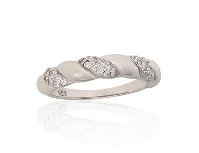 Silver ring A2102003PRhGrCZ Silver 925° Rhodium Plating Zirkons  Women